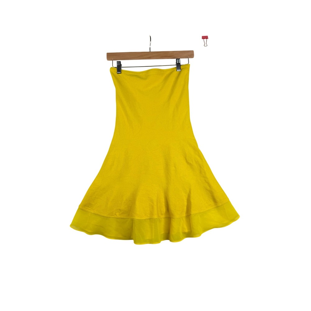Anthropologie Drop Waist Flounce‎ Mini Dress size XS Yellow